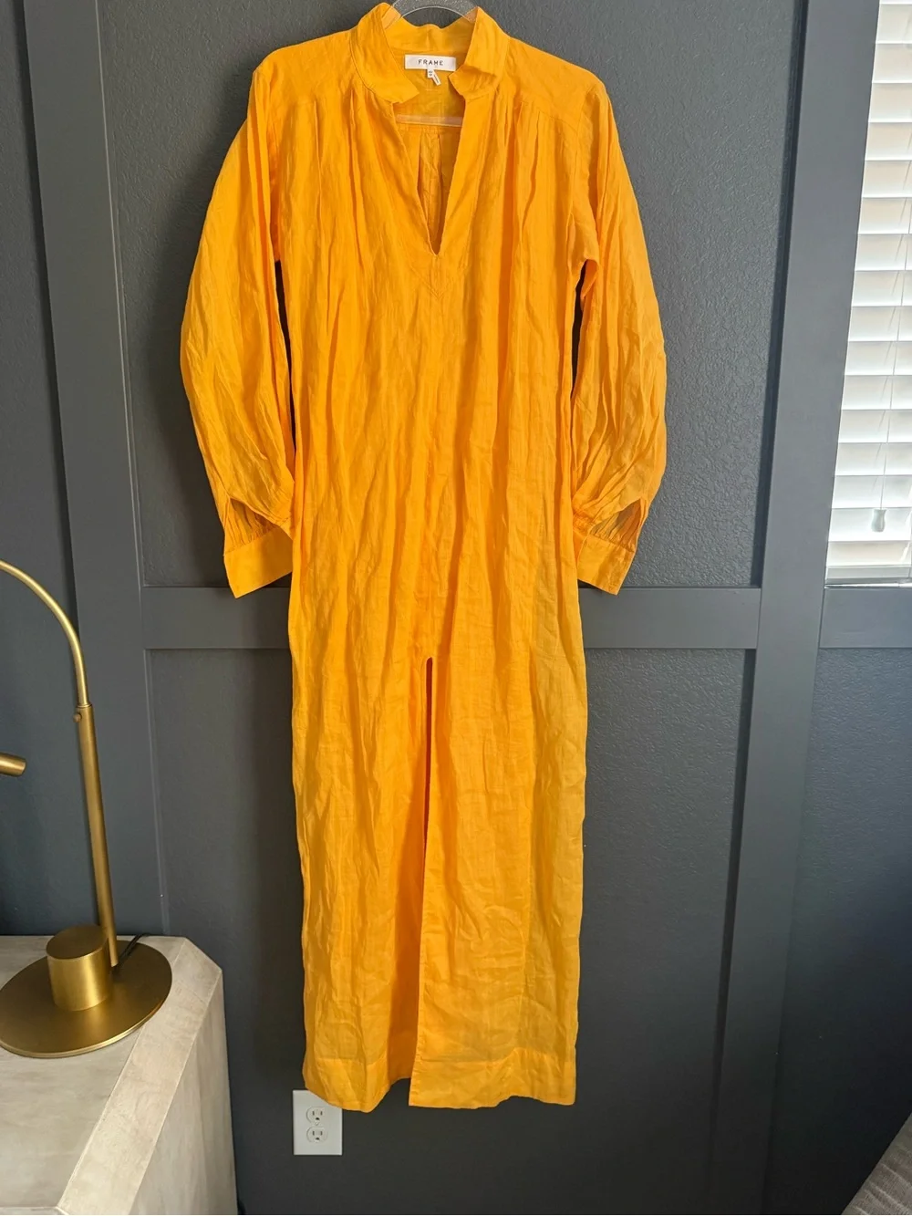 FRAME • Women's maxi kaftan Shirt Dress - XS - golden yellow - Picture 4 of 9